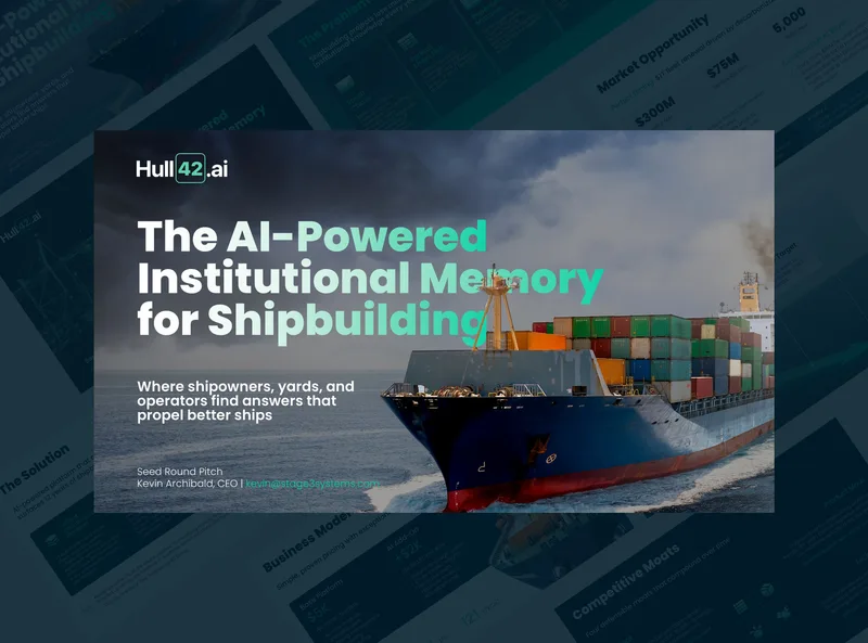 Maritime AI seed-round pitch deck cover designed by slidemaster