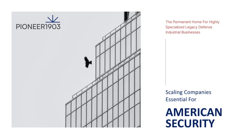 Defense private equity fund vision pitch deck cover